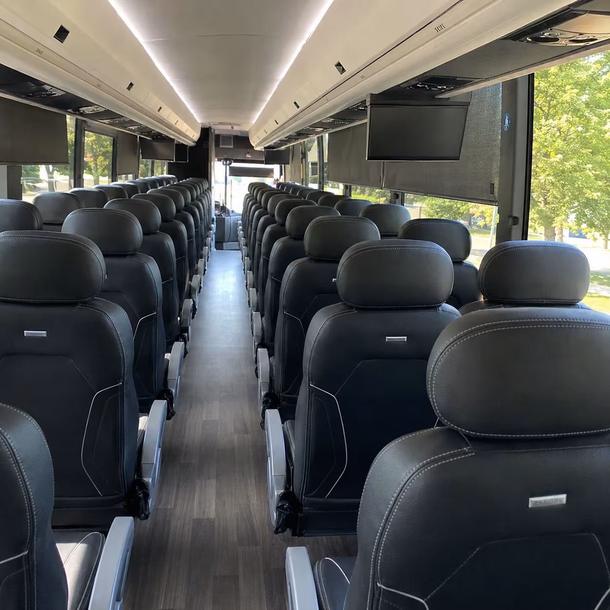 high point charter bus interior