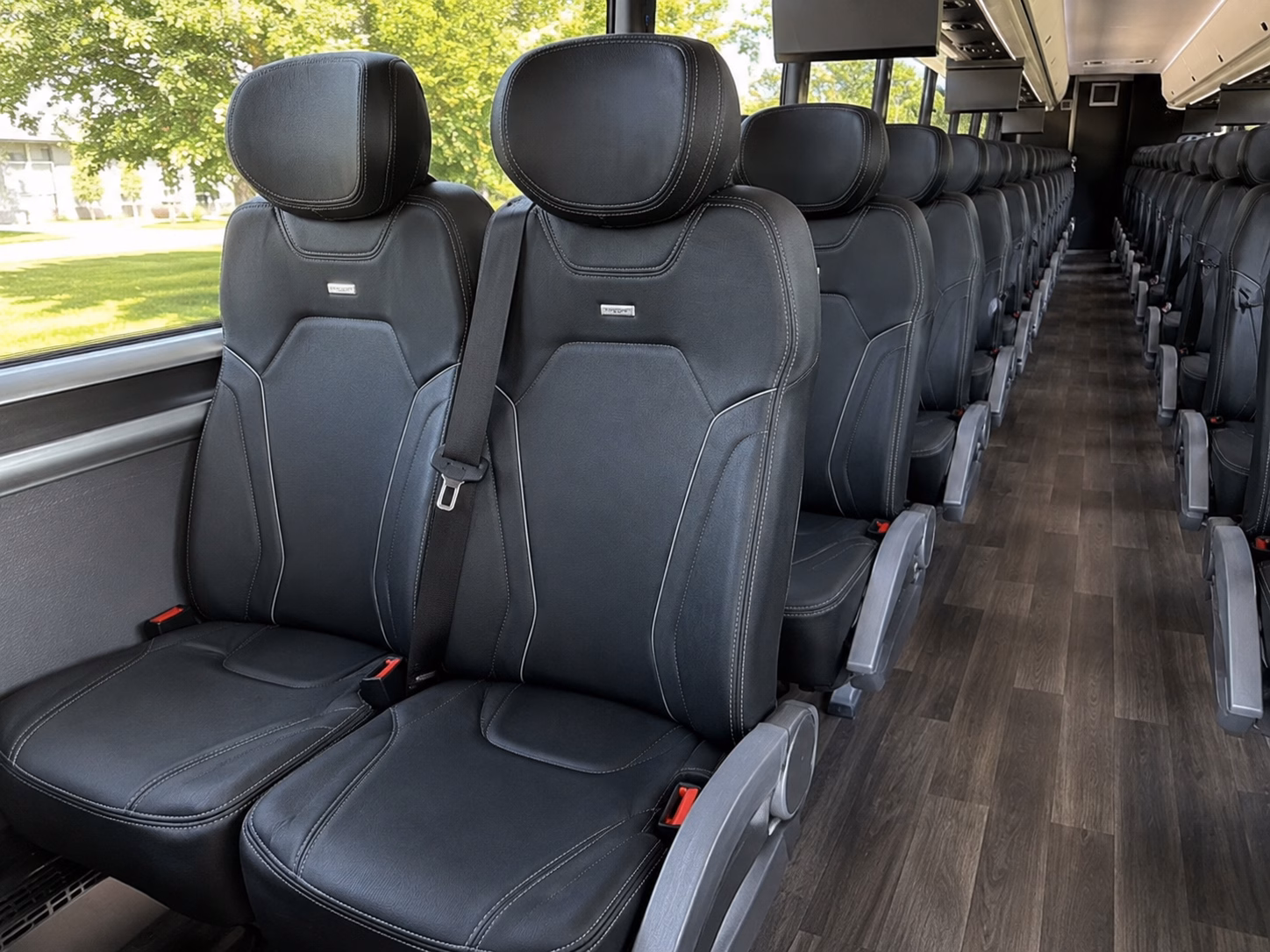 high point charter bus rental interior