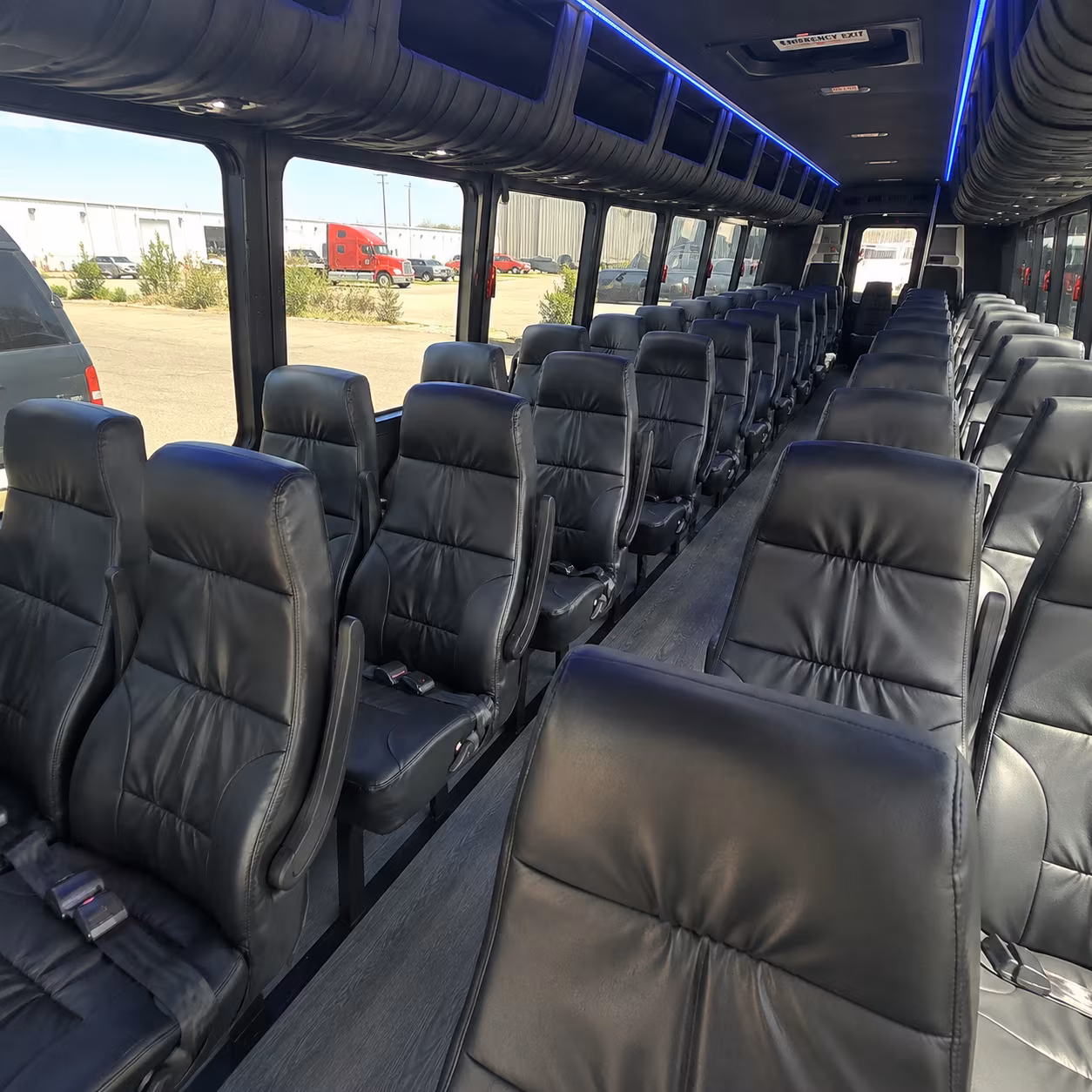 high point sporting event transportation onboard seating